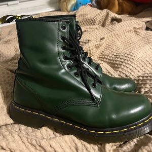 Green Dr. Martens 1460 boots
